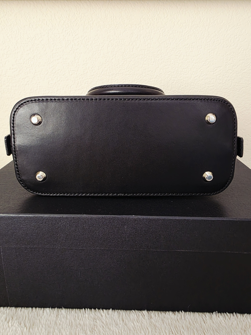 Burberry Red Black Tartan Wool & Genuine Leather Mini Handbag - Picture 5 of 16